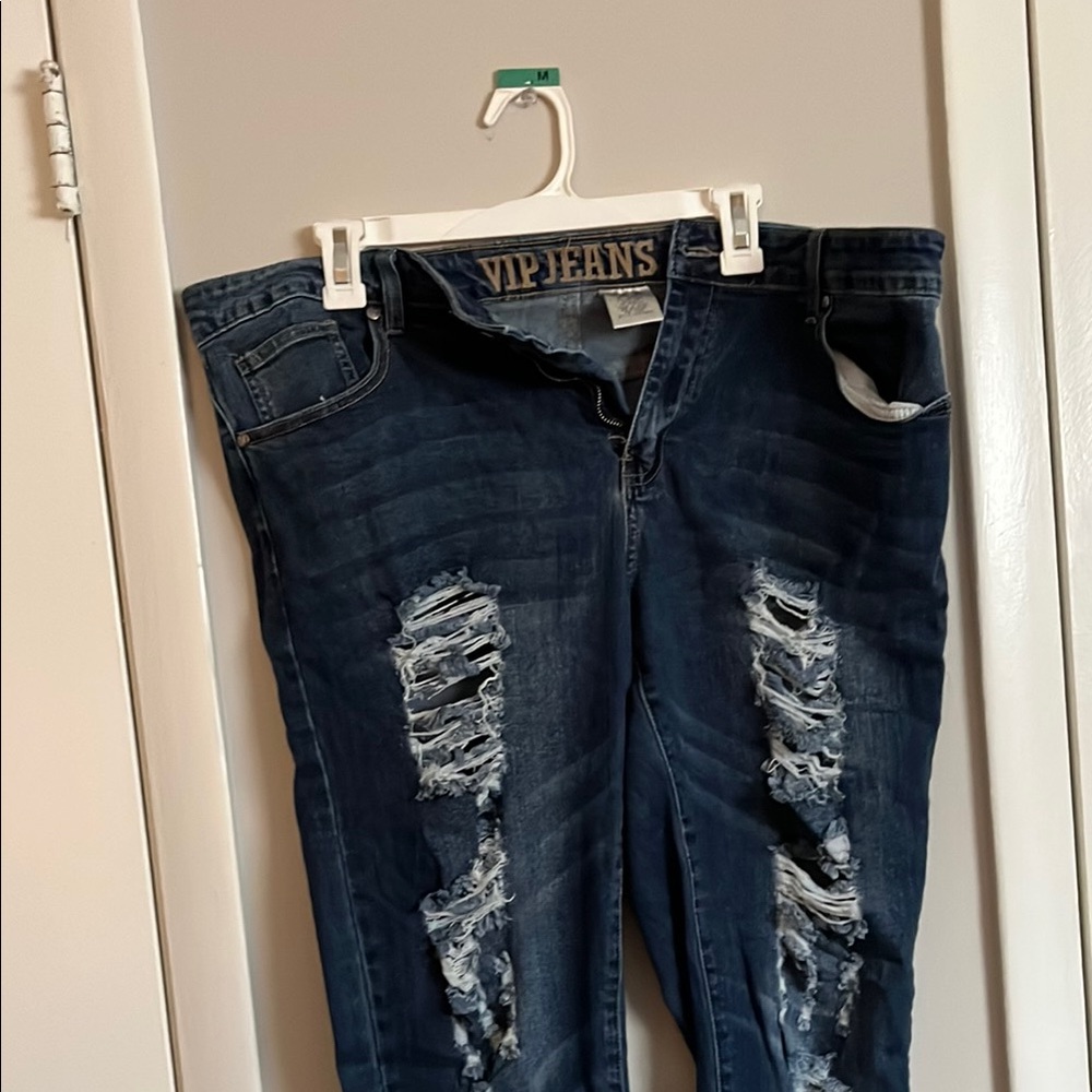 VIP Blue Skinny Distressed Jeans